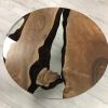 Custom Round Clear Coffee Table | Tables by Ironscustomwood. Item made of wood & synthetic