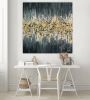 Large abstract expressionist art black gray gold textured | Oil And Acrylic Painting in Paintings by Berez Art. Item made of canvas