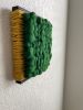 Woven Tile- Fluff- Green and Mustard | Wall Sculpture in Wall Hangings by Mpwovenn Fiber Art by Mindy Pantuso