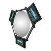 Hexagon Floating Mirror With Stained Glass | Decorative Objects by Sand & Iron