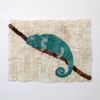 Mulberry Silk Chameleon | Tapestry in Wall Hangings by Tanana Madagascar. Item made of fabric & fiber