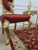 Pair of French Style,24k Gold Leaf, Hand Carved Wooden Frame | Accent Chair in Chairs by Art De Vie Furniture