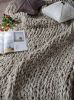 Chunky knit blanket champagne | Linens & Bedding by Anzy Home. Item made of fiber