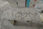 Calacatta Marble Console Table: Green & Monet Stone (12x42x30) | Buffet Table in Tables by AEGEAN MARBLE ARTISAN ATELIER