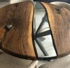 Custom 44" Diameter, Round Walnut Wood, Clear Epoxy Dining | Dining Table in Tables by LuxuryEpoxyFurniture. Item made of wood & synthetic