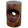 Haussmann® Wood Peephole Table Stool 13 in D x 20 in H Dark | Chairs by Haussmann®