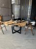 Round Epoxy Resin Dining Table, Custom Black Epoxy Table | Tables by Tinella Collection. Item composed of wood and metal in contemporary or country & farmhouse style
