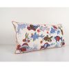 Uzbek Extra Long Suzani Bed Cushion Cover with Animal Motif, | Pillows by Vintage Pillows Store