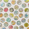 Vintage World Map Dots Collage, Large Circle | Paintings by Amelia Coward