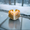 Amber & White Opalescent Glass Candleholder | Candle Holder in Decorative Objects by Sand & Iron