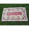 Handmade Carpet Vintage Turkish Milas Rug, Pastel Colored | Small Rug in Rugs by Vintage Pillows Store. Item made of cotton with fiber