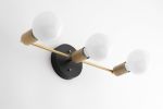 Three Bulb Vanity - Model No. 0518 | Sconces by Peared Creation. Item composed of brass