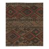 1980s Vintage Turkish Kilim Flat Weave Area Rug 5'3'' x 6'1' | Rugs by Vintage Pillows Store. Item composed of cotton and fiber