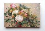 Bridal flowers portraits painting original canvas art | Oil And Acrylic Painting in Paintings by Natart. Item composed of canvas and synthetic