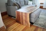 Solid Walnut Wood Double Waterfall Ottoman Coffee Table | Tables by Hazel Oak Farms. Item made of walnut