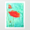 Poppy Trio | Prints by Brazen Edwards Artist. Item made of canvas with paper