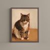 Brown Tabby Cat Art Print, Warm Toned Cozy Wall Art, Giclée Paper Painting | Prints in Paintings by The Ugly Cat Studio