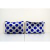 Ikat Blue Polka Dot Pillow Pillow Cover - Set of Two Silk | Sham in Linens & Bedding by Vintage Pillows Store. Item composed of fabric
