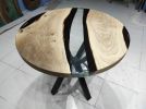 Walnut Wood Epoxy Round Dining Table, Wood Epoxy Round Study | Tables by LuxuryEpoxyFurniture. Item composed of wood and synthetic