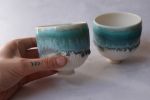 Reef Turquoise porcelain ceremonial cup, minimal nordic | Drinkware by Laima Ceramics. Item made of ceramic compatible with minimalism and contemporary style