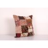 Unique Wool Patchwork Kilim Pillow, Tribal Couch Pillow, Squ | Cushion in Pillows by Vintage Pillows Store