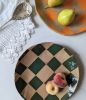 Orange Check Serving Platter | Serveware by Rosie Gore. Item made of ceramic
