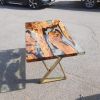 Custom Epoxy Resin Table Handmade Furniture | Dining Table in Tables by Ironscustomwood. Item made of wood & metal