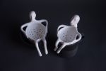 Handmade porcelain tea strainer human | Utensils by Laima Ceramics. Item composed of ceramic in minimalism or contemporary style