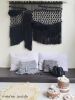 Minimal "Black" Headboard | Macrame Wall Hanging in Wall Hangings by Ranran Studio by Belen Senra. Item composed of cotton & fiber
