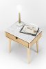 Nightstand in solid Walnut / oak board and top in Marble | Storage by Manuel Barrera Habitables. Item composed of walnut and marble