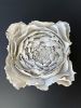 Hand-Sculpted 3D Peony Floral Tile on Canvas | Wall Sculpture in Wall Hangings by Leramic. Item made of canvas works with contemporary style