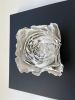 Hand-Sculpted 3D Peony Floral Tile on Canvas | Wall Sculpture in Wall Hangings by Leramic. Item made of canvas works with contemporary style