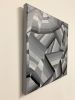 Grey Geo 10"x10" | Oil And Acrylic Painting in Paintings by Emeline Tate. Item composed of canvas and synthetic