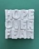 Hope Over Fear 4" x 4" | Mixed Media in Paintings by Emeline Tate. Item made of canvas & synthetic
