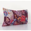 Floral Lumbar Pillow Cover, Uzbek Designer Cushion Cover 12' | Pillows by Vintage Pillows Store