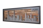 Chicago City Skyline: Metal & wood wall art | Wall Sculpture in Wall Hangings by Craig Forget. Item made of wood with steel works with mid century modern & contemporary style