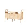 Scandinavian media cabinet, Mid-century modern credenza | Media Console in Storage by Plywood Project. Item composed of birch wood in minimalism or mid century modern style