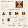 Oak Mahogany Marquetry Coasters, Geometric Wood Veneer Set, Modern Table Decor (Set of 4) | Tableware by Vesta Corte
