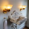 Modern Design Fluted Calacatta Viola Marble Sink : A Unique Work of Art for Your Bathroom | Water Fixtures by AYMARBLEDESIGN LLC