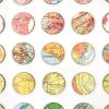 One Hundred World Map Dots Rainbow Collage, Green to White | Paintings by Amelia Coward
