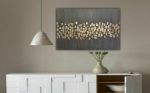 "Gold Silver Skyline" | Oil And Acrylic Painting in Paintings by Berez Art. Item made of canvas compatible with art deco style
