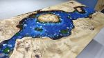 Living edge dining table, Ocean Sea epoxy resin table | Tables by LuxuryEpoxyFurniture. Item made of wood with synthetic