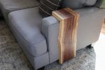Live Edge Walnut Waterfall Armrest Sofa Table - Extra Long | Side Table in Tables by Hazel Oak Farms. Item made of walnut
