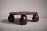 Cons Rosso Levanto Marble Round Coffee Table | Tables by HamamDecor LLC