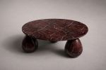 Cons Rosso Levanto Marble Round Coffee Table | Tables by HamamDecor LLC