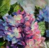 Hydrangea flowers painting original, Floral art canvas oil | Oil And Acrylic Painting in Paintings by Natart. Item made of canvas with synthetic works with contemporary style