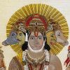 Panchmukhi Hanuman Ji Hindu God For Positive Energy Strength | Embroidery in Wall Hangings by MagicSimSim
