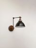 Swing Arm Adjustable Wall Light - Industrial Sconce | Sconces by Retro Steam Works. Item made of metal works with industrial style