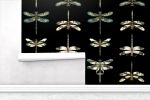Mystic Dragonfly — Classic Stripes Luxury Wallpaper Mural | Wall Treatments by ELLE WALLS