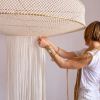 Loubna Macrame Lamp - Beige | Pendants by Hamimi